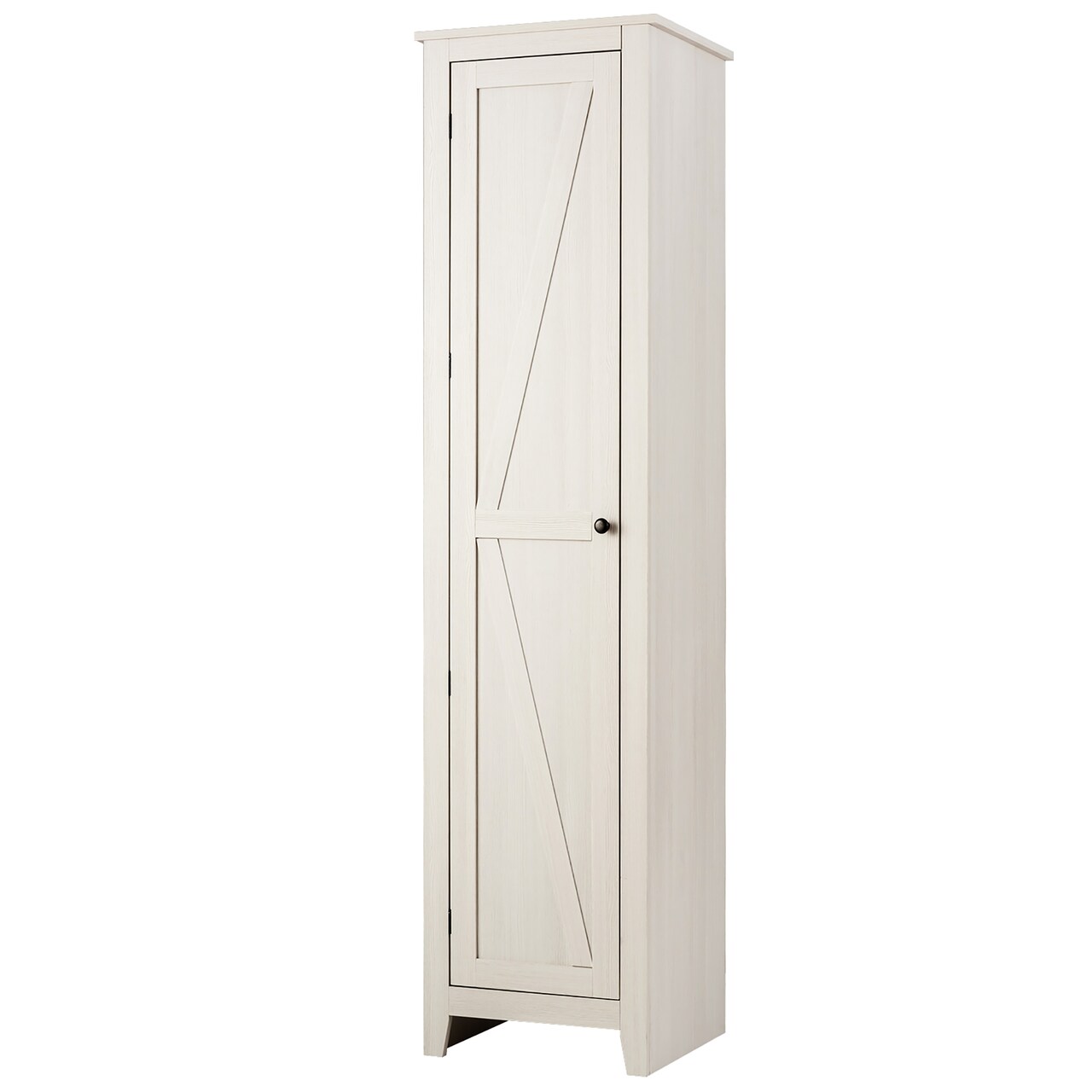 Costway Linen Tower Bathroom Storage Cabinet Tall Slim Side Organizer w/ Shelf White\ Black\Walnut